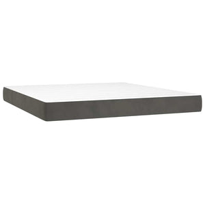 vidaXL Box Spring Bed with Mattress Dark Grey 180x200 cm Velvet