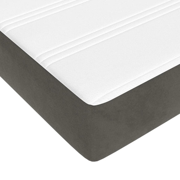 vidaXL Box Spring Bed with Mattress Dark Grey 180x200 cm Velvet