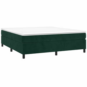 vidaXL Box Spring Bed with Mattress Dark Green 180x200 cm Velvet
