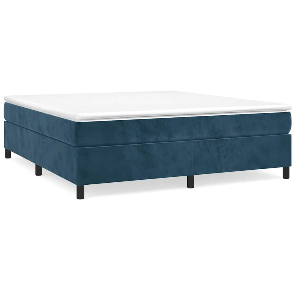 vidaXL Box Spring Bed with Mattress Dark Blue 180x200 cm Velvet