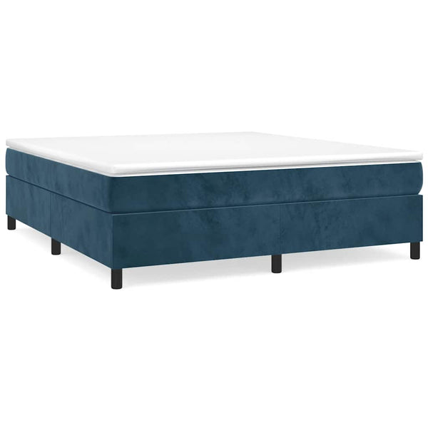 vidaXL Box Spring Bed with Mattress Dark Blue 180x200 cm Velvet
