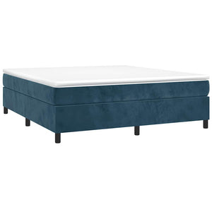 vidaXL Box Spring Bed with Mattress Dark Blue 180x200 cm Velvet