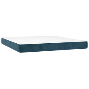 vidaXL Box Spring Bed with Mattress Dark Blue 180x200 cm Velvet
