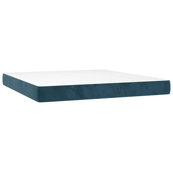 vidaXL Box Spring Bed with Mattress Dark Blue 180x200 cm Velvet