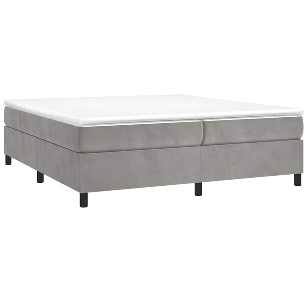 vidaXL Box Spring Bed with Mattress Light Gray 200x200 cm Velvet