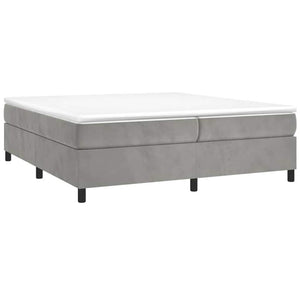 vidaXL Box Spring Bed with Mattress Light Gray 200x200 cm Velvet