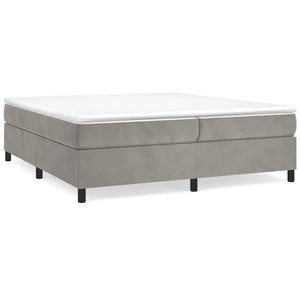 vidaXL Box Spring Bed with Mattress Light Gray 200x200 cm Velvet