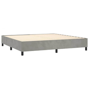vidaXL Box Spring Bed with Mattress Light Gray 200x200 cm Velvet
