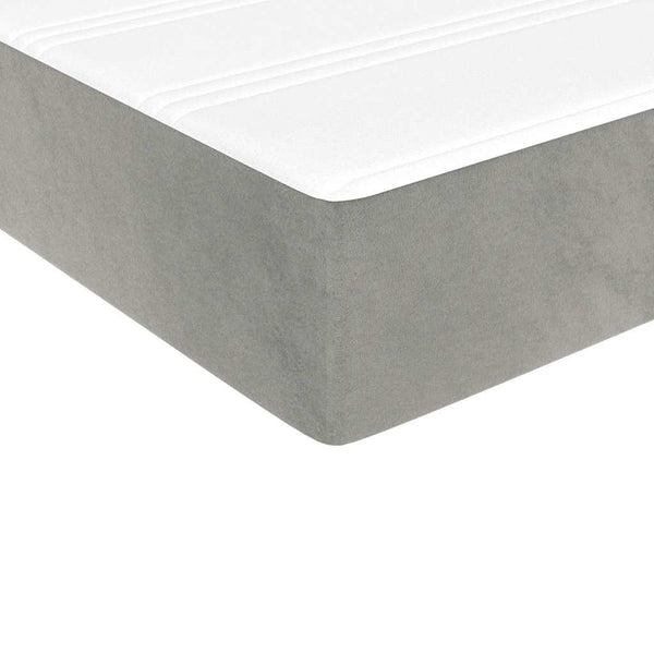 vidaXL Box Spring Bed with Mattress Light Gray 200x200 cm Velvet