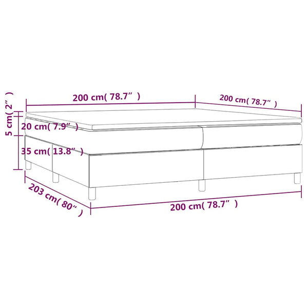 vidaXL Box Spring Bed with Mattress Light Gray 200x200 cm Velvet