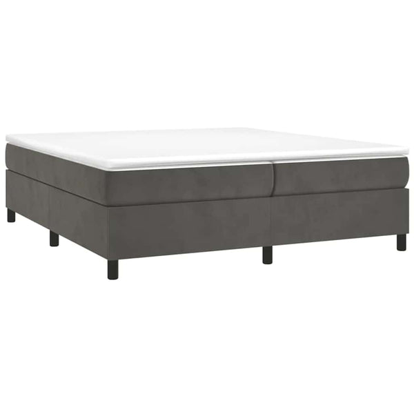 vidaXL Box Spring Bed with Mattress Dark Grey 200x200 cm Velvet