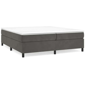 vidaXL Box Spring Bed with Mattress Dark Grey 200x200 cm Velvet