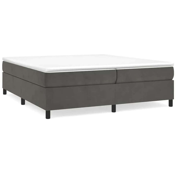 vidaXL Box Spring Bed with Mattress Dark Grey 200x200 cm Velvet