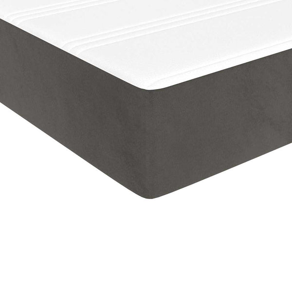 vidaXL Box Spring Bed with Mattress Dark Grey 200x200 cm Velvet