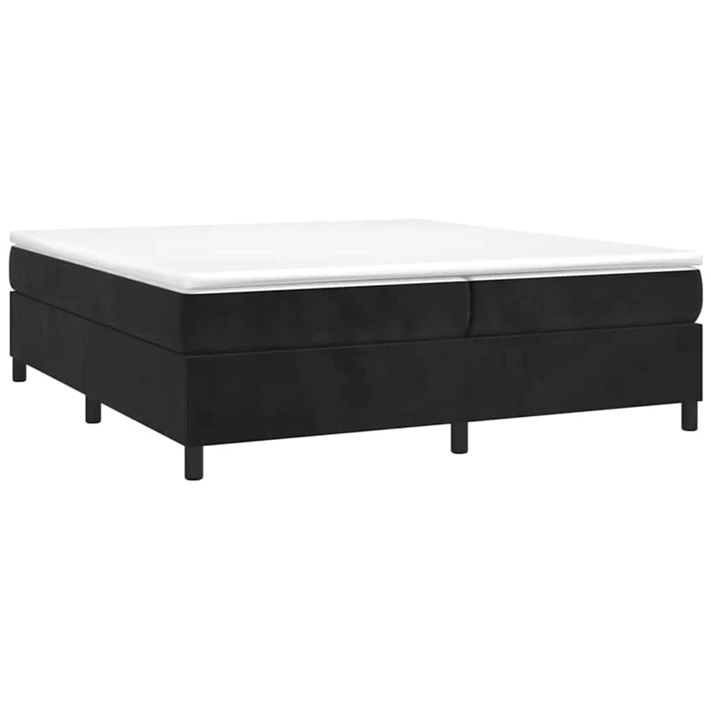 vidaXL Box Spring Bed with Mattress Black 200x200 cm Velvet