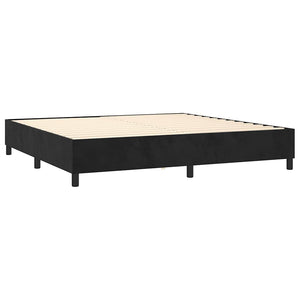 vidaXL Box Spring Bed with Mattress Black 200x200 cm Velvet