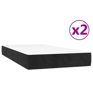 vidaXL Box Spring Bed with Mattress Black 200x200 cm Velvet