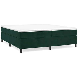 vidaXL Box Spring Bed with Mattress Dark Green 200x200 cm Velvet