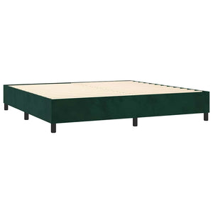 vidaXL Box Spring Bed with Mattress Dark Green 200x200 cm Velvet