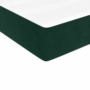 vidaXL Box Spring Bed with Mattress Dark Green 200x200 cm Velvet