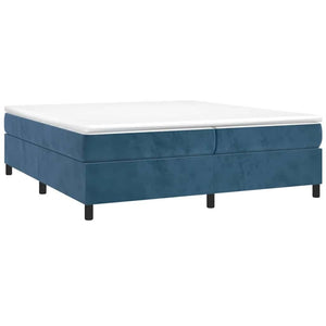 vidaXL Box Spring Bed with Mattress Dark Blue 200x200 cm Velvet