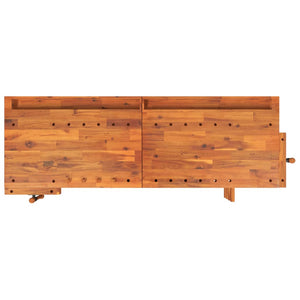 vidaXL Workbench with Drawers Vises 192x62x83 cm Acacia Wood
