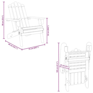 vidaXL Adirondack Garden Chairs with Ottomans 2 pcs Solid Acacia Wood