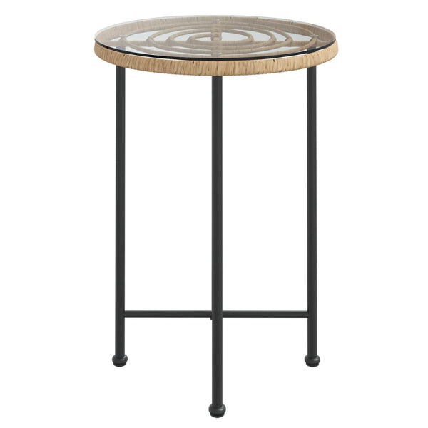 vidaXL Dining Table Ø55 cm Tempered Glass and Steel