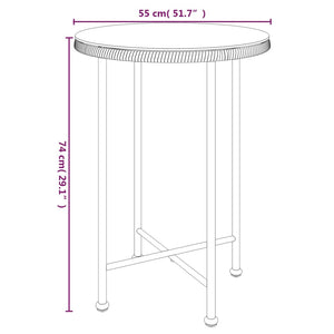 vidaXL Dining Table Ø55 cm Tempered Glass and Steel