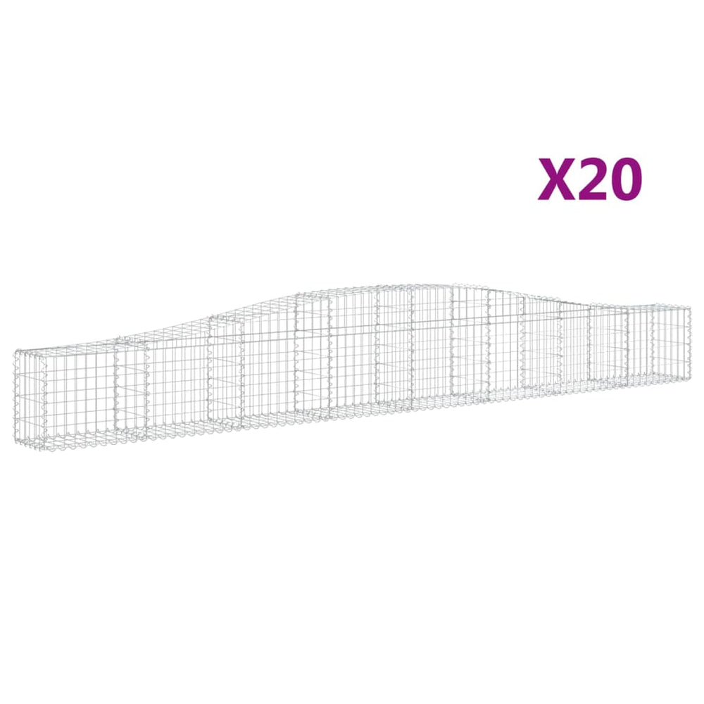 vidaXL Gabions with Arch 20 pcs. 400x30x40/60 cm Galvanized Iron