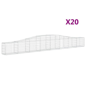 vidaXL Gabions with Arch 20 pcs. 400x30x40/60 cm Galvanized Iron