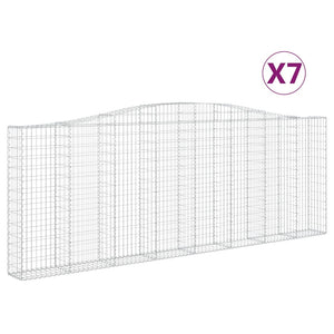 vidaXL Gabions with Arch 7 pcs. 400x30x140/160cm Galvanised Iron