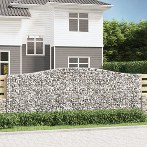 vidaXL Gabions with Arch 7 pcs. 400x30x140/160cm Galvanised Iron