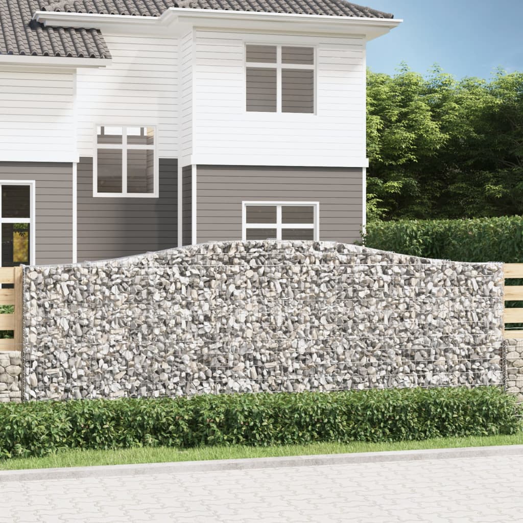 vidaXL Gabions with Arch 7 pcs. 400x30x140/160cm Galvanised Iron