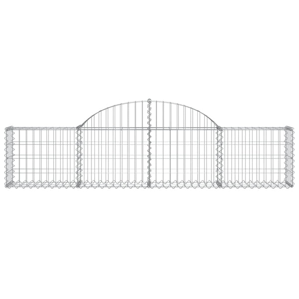 vidaXL Gabion Baskets with Arched Top 3 pcs. 200x30x40/60 cm Galvanized Iron