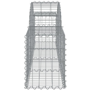 vidaXL Gabions with Arch 4 pcs 200x30x40/60 cm Galvanized Iron