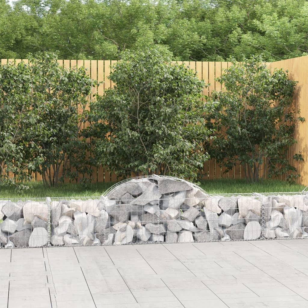 vidaXL Gabions with Arch 4 pcs 200x30x40/60 cm Galvanized Iron