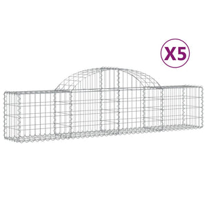 vidaXL Gabions with Arch Top 5 pcs. 200x30x40/60 cm Galvanized Iron