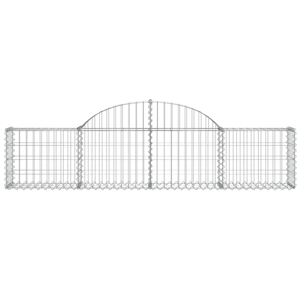 vidaXL Gabion Baskets with Arched Top 9 pcs. 200x30x40/60 cm Galvanized Iron