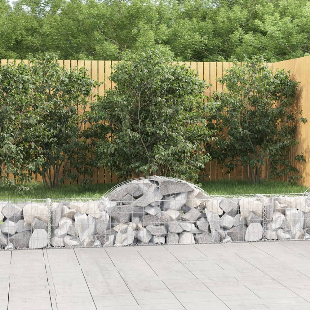 vidaXL Gabion Baskets with Arched Top 11 pcs. 200x30x40/60 cm Galvanised Iron