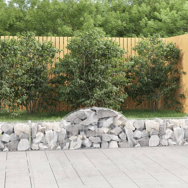 vidaXL Gabion Baskets with Arched Top 11 pcs. 200x30x40/60 cm Galvanised Iron