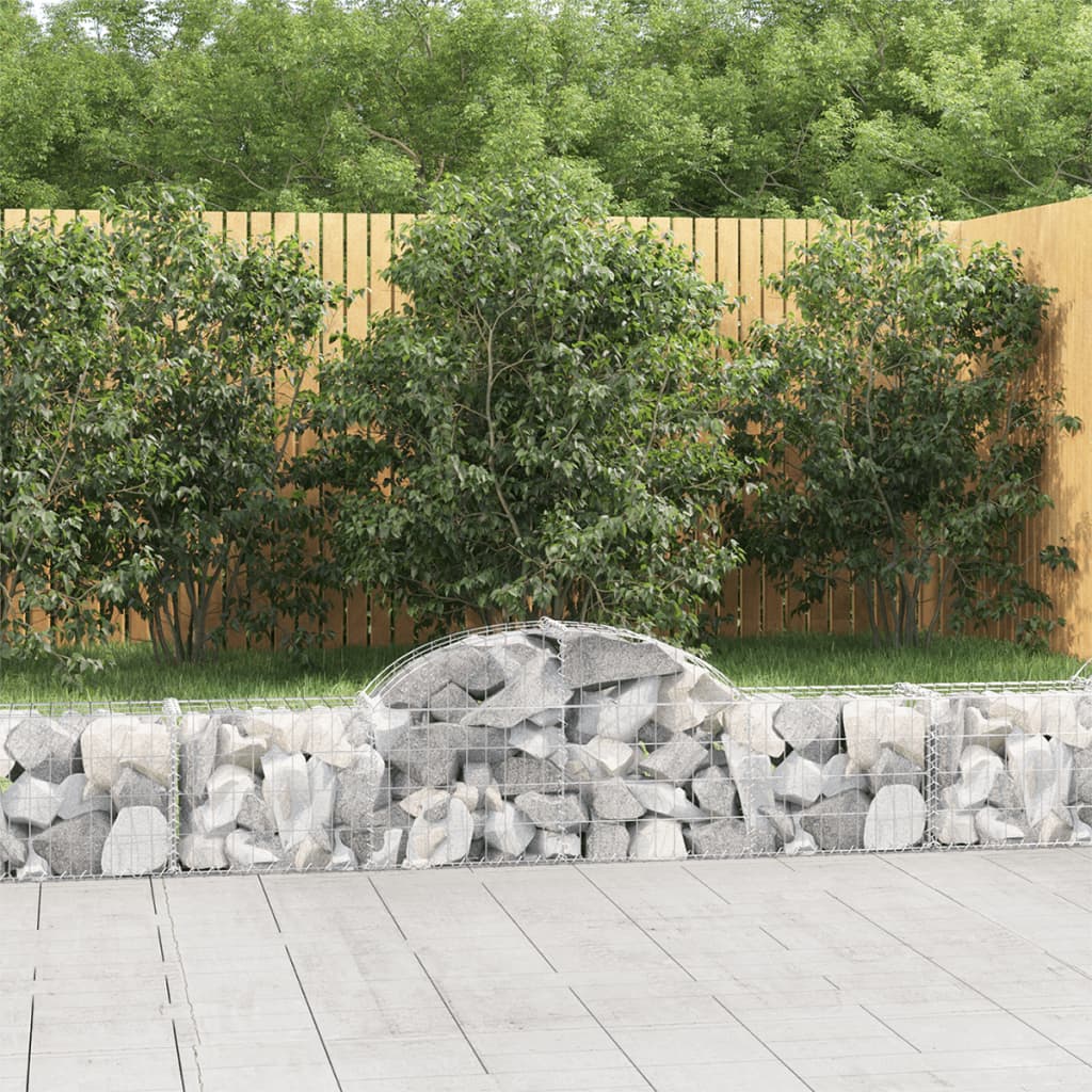 vidaXL Gabions with Arch 13 pcs 200x30x40/60 cm Galvanized Iron