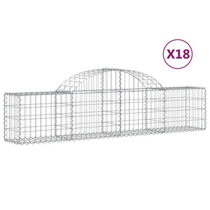 vidaXL Gabion Baskets with Arched Top 18 pcs 200x30x40/60 cm Galvanized Iron