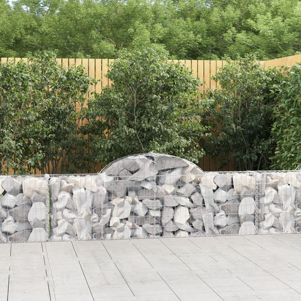 vidaXL Gabions with Arch 2 pcs. 200x30x60/80 cm Galvanized Iron