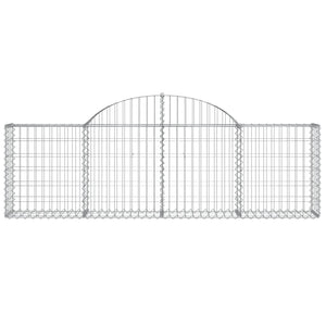vidaXL Gabion Baskets with Arched Top 6 pcs. 200x30x60/80 cm Galvanized Iron