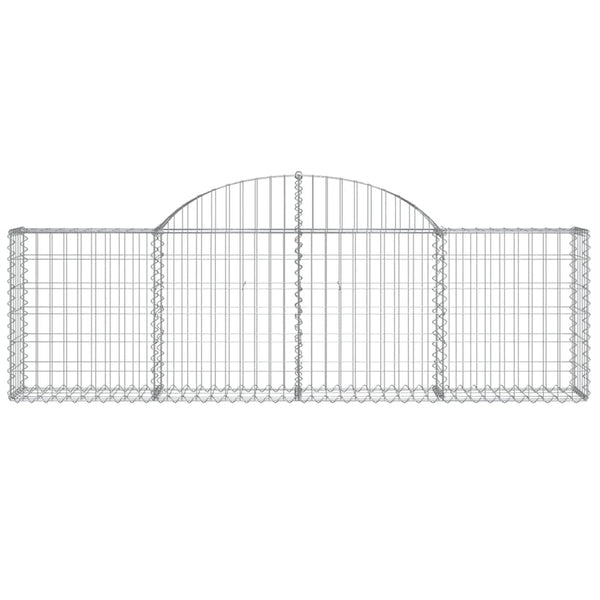 vidaXL Gabion Baskets with Arched Top 6 pcs. 200x30x60/80 cm Galvanized Iron