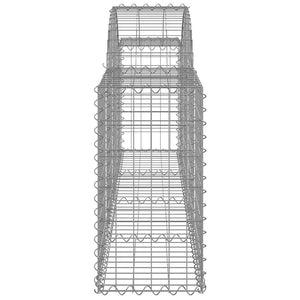 vidaXL Gabion Baskets with Arched Top 7 pcs. 200x30x60/80 cm Galvanized Iron