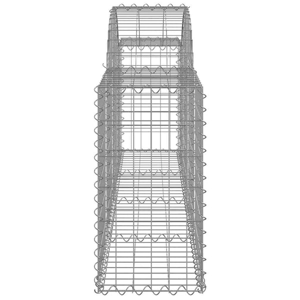 vidaXL Gabion Baskets with Arched Top 7 pcs. 200x30x60/80 cm Galvanized Iron