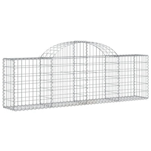 vidaXL Gabion Baskets with High Arch 8 pcs. 200x30x60/80 cm Galvanized Iron