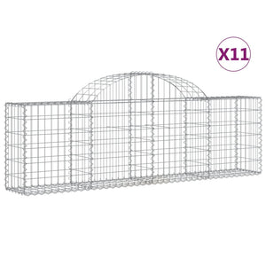 vidaXL Gabions with Arch 11 pcs. 200x30x60/80 cm Galvanized Iron